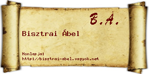 Bisztrai Ábel névjegykártya