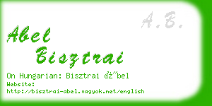abel bisztrai business card